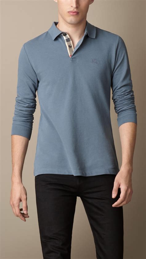 burberry long sleeve polos|burberry long sleeve polo men's.